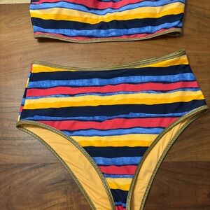 Aerie Gold High-Waisted Cheeky Bikini Bottom